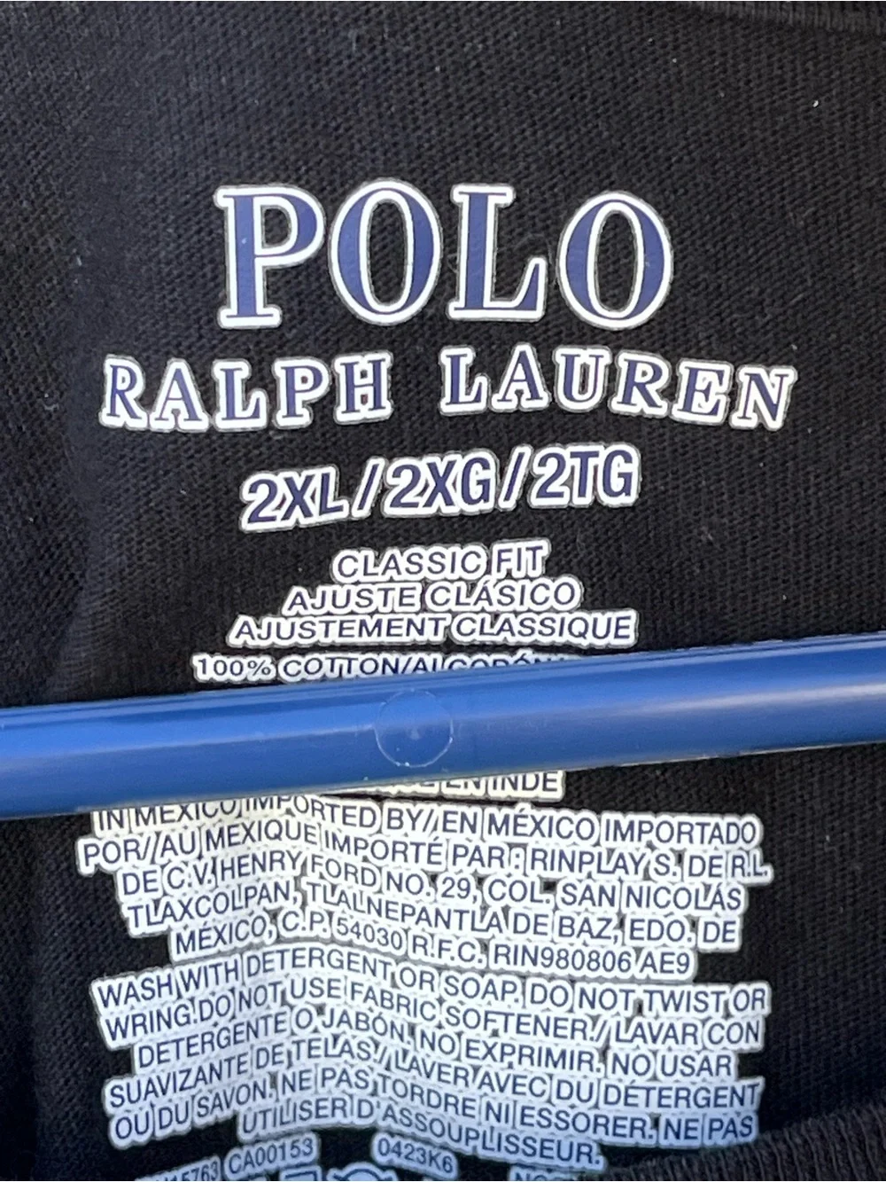 Mens Polo Ralph Lauren T-Shirt Black 2XL